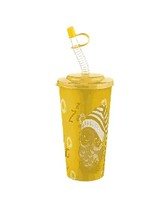 Goblet avec paille en plastique - 400ml