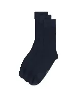 Lot de 3 paires mi-chaussettes homme marine unies en Lycra