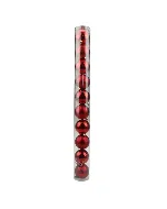 Tube de 10 boules Rouges mattes et Brillantes