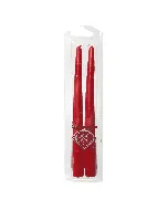 Boite de 2 Bougies Flambeaux Rouge foncé