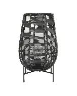 Lanterne solaire rattan avec pied