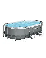 Piscine tubulaire ovale gris